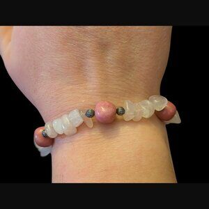 Carolyn Pollack 925 Sterling Silver Natural Stone Resting Size 6.75" Bracelet